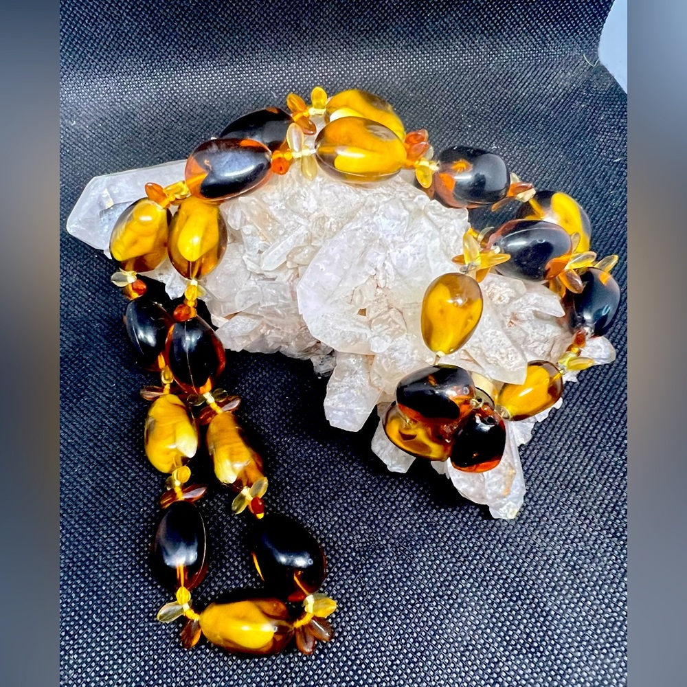 1950’s Lucite, Amber look necklace from west Germany